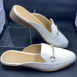 NIB Madden Girl Mattie-o White Slip-On Mule